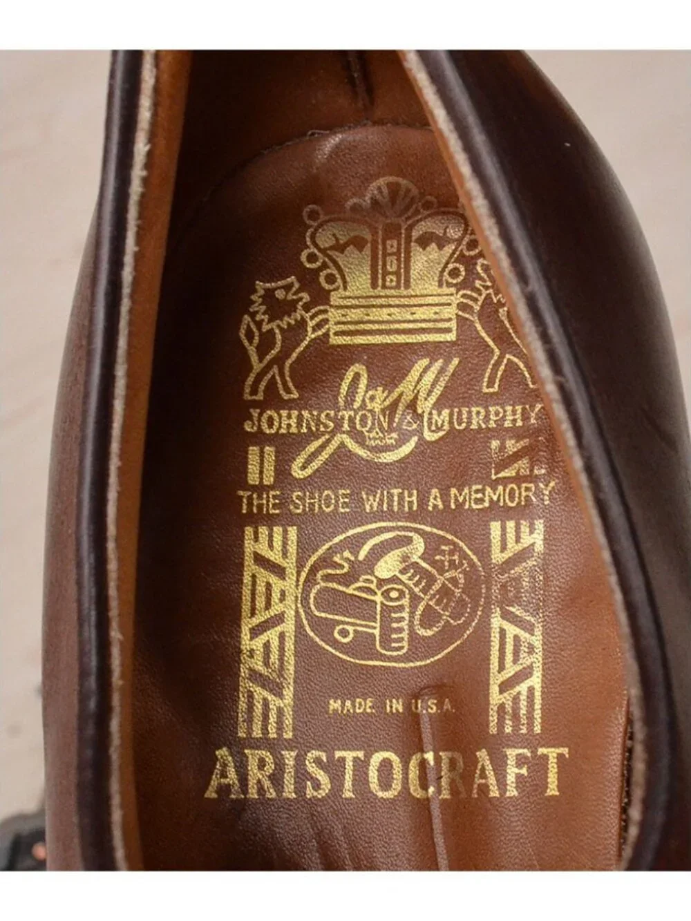 Men Johnston & Murphy Aristocraft USA Cap Toe Business Oxfords 10.5 C Vintage
